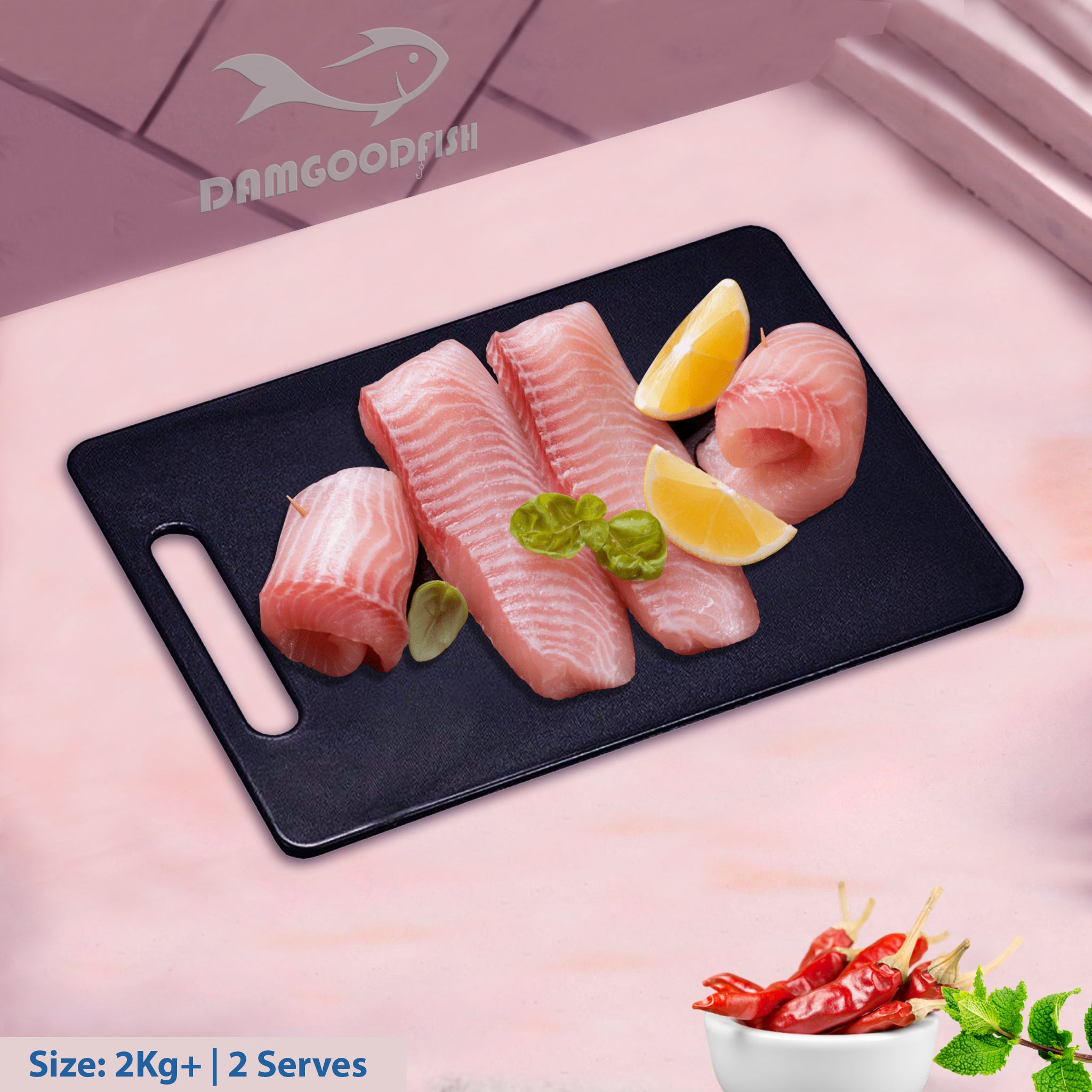 Kolkata Bhetki (Sea Bass, Barramundi, size 2 kg) Fish Boneless Fillets