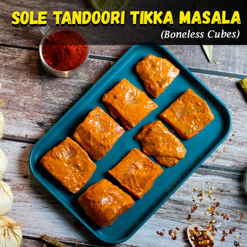 River Sol/Sole Tandoori Tikka Masala Fish (Murrel) Boneless Cubes Nt. Wt. 300g (6-8 pcs)