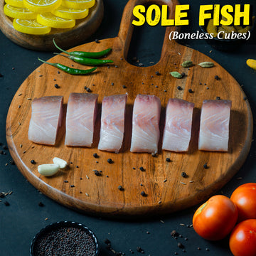 River Sol/Sole Fish (Murrel) Boneless Cubes Nt. Wt. 300g (8-10 pcs)
