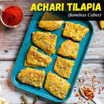 Achari Tilapia Boneless Cubes Nt. Wt. 300g (10-12 pcs)