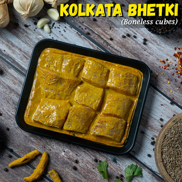 Kolkata Bhetki (Sea Bass) Kali Mirch (Boneless Cubes) Nt. Wt. 300g (6-8 pcs)