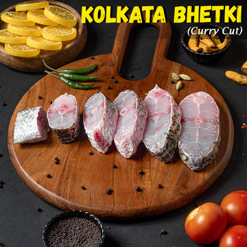Kolkata Bhetki (Sea Bass, Barramundi) Fish Curry Cut w/o Head Nt. Wt. 500g (5-7 pcs)