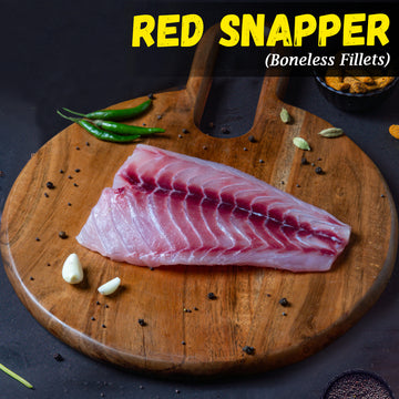 Red Snapper (Chempalli) Fish Boneless Fillets Nt. Wt. 280-320g (1-2 pcs)