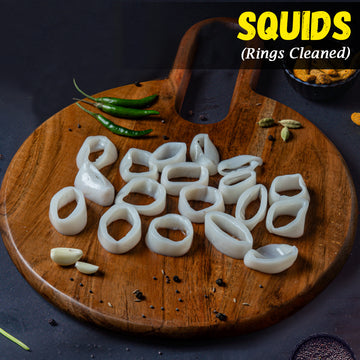 Squids (Rings Cleaned) Nt. Wt. 300g