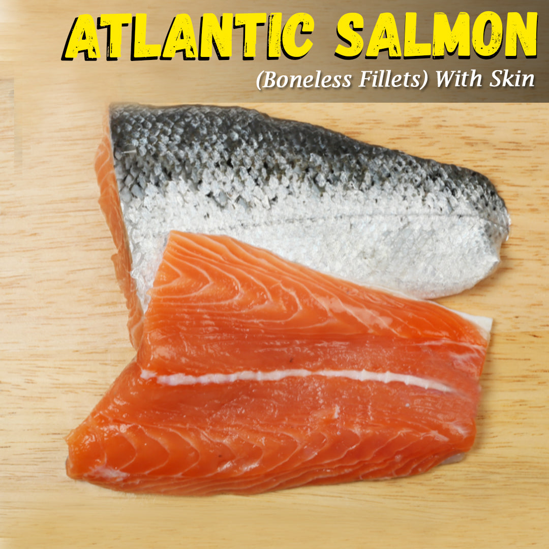 Atlantic Salmon Boneless Fillets (With Skin) Nt. Wt. 170-200g (1 pc)