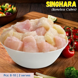 Singhara (Aar) Fish Boneless Cubes size 2 kg Nt. Wt. 300g