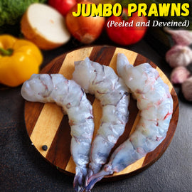 Jumbo Prawns (Peeled & Deveined) Nt. Wt. 250g (6-8 pcs)