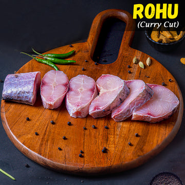 Rohu (Rui) Large (2 kg+) Bengali Curry Cut w/o Head Nt. Wt. 470-520g (6-8 pcs)