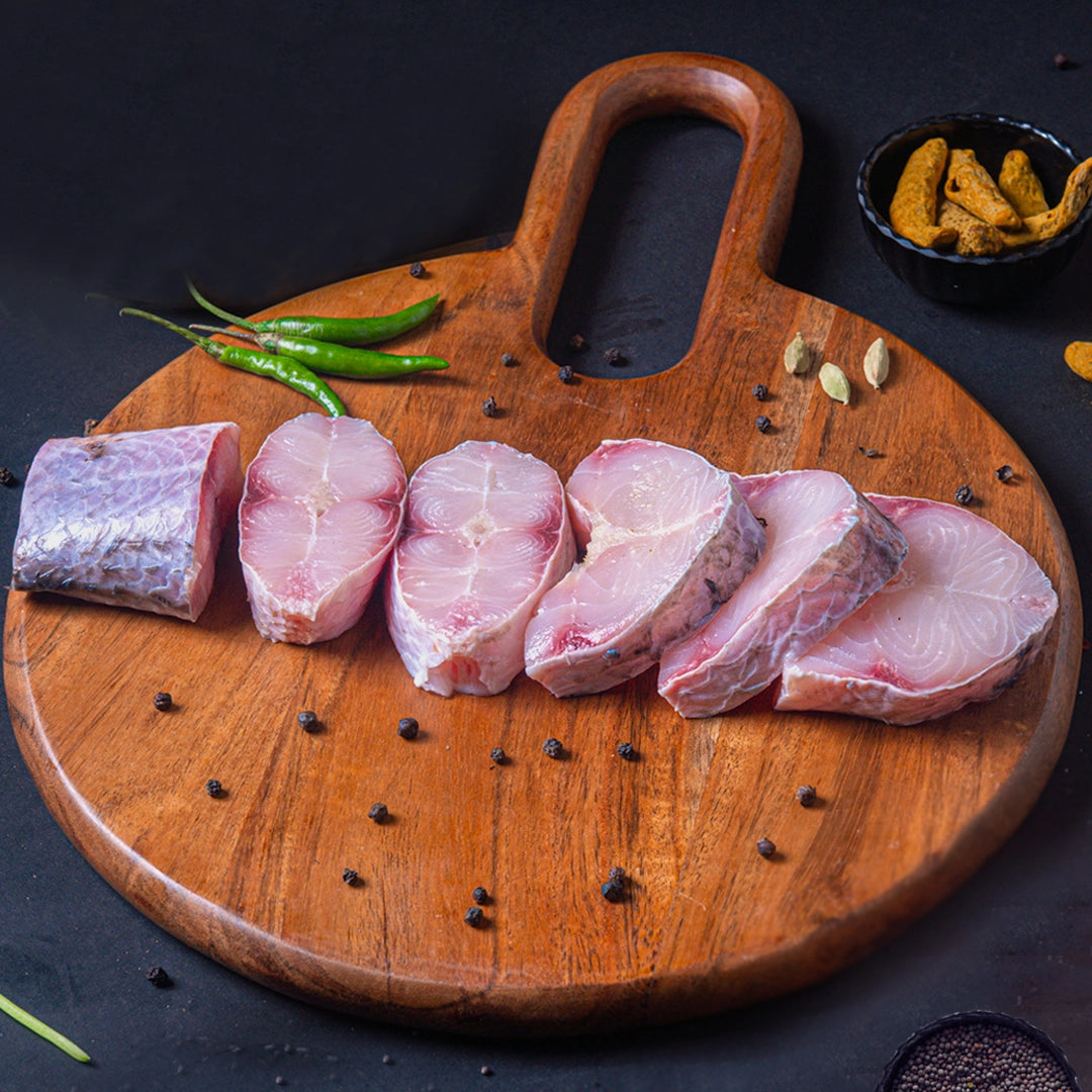 Rohu (Rui) Large (2 kg+) Bengali Curry Cut w/o Head Nt. Wt. 470-520g (6-8 pcs)