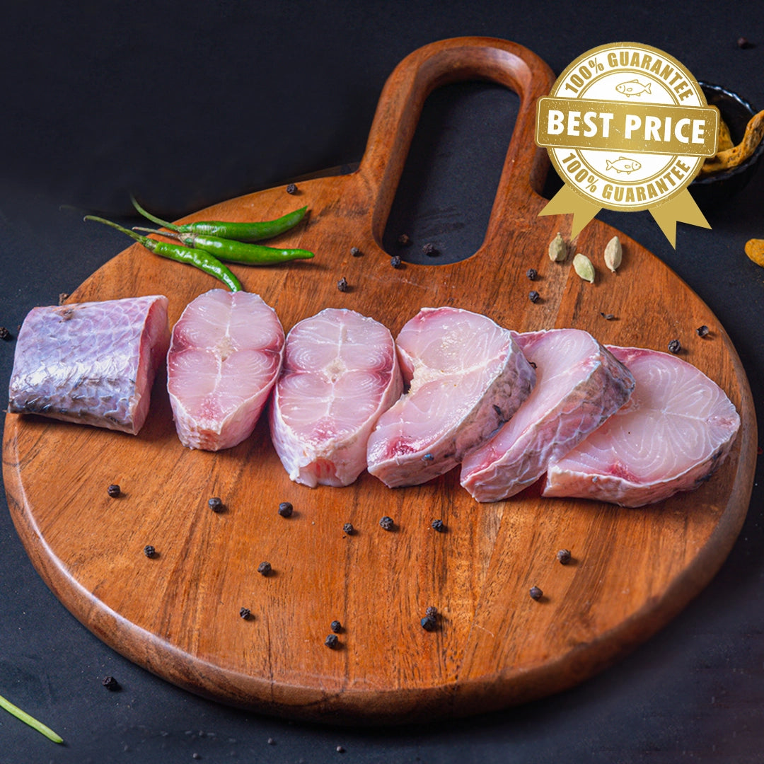 Rohu (Rui) Large (2.5 kg+) Bengali Curry Cut w/o Head Nt. Wt. 470-520g (6-8 pcs)