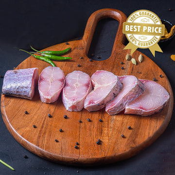 Rohu (Rui) Large (2.5 kg+) Bengali Curry Cut w/o Head Nt. Wt. 470-520g (6-8 pcs)