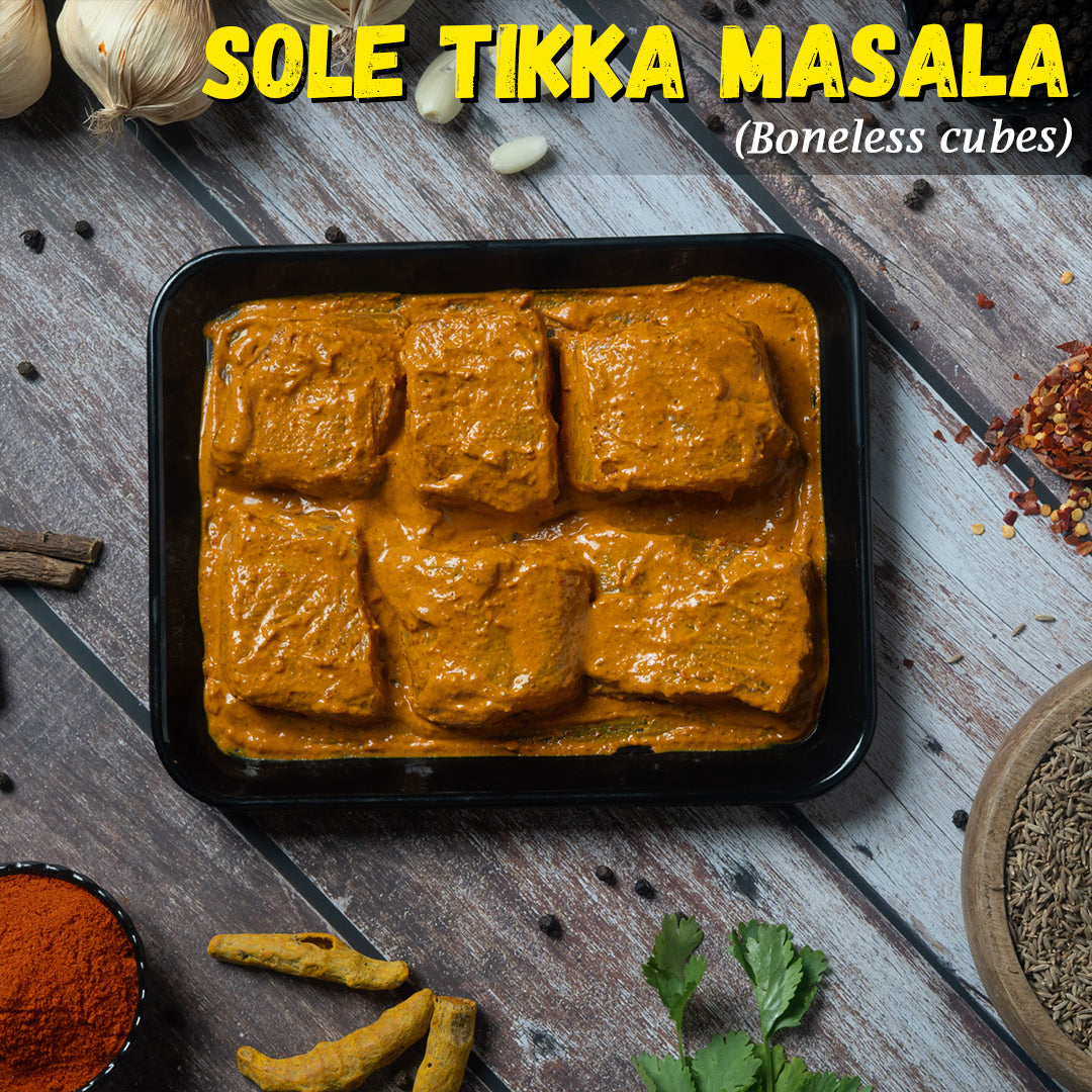 River Sol/Sole Tikka Masala Fish (Murrel) Boneless Cubes Nt. Wt. 300g (6-8 pcs)