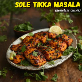 River Sol/Sole Tikka Masala Fish (Murrel) Boneless Cubes Nt. Wt. 300g (6-8 pcs)