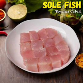 River Sol/Sole Fish (Murrel) Boneless Cubes Nt. Wt. 300g (8-10 pcs)