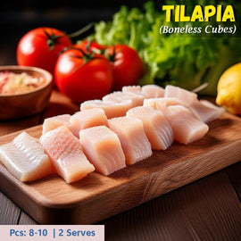 Tilapia (Jalebi) Fish Boneless Cubes Nt. Wt. 300g