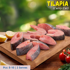 Tilapia (Jalebi) Fish Large Curry Cut w/o Head Nt. Wt. 500g