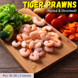 Tiger Prawns (Peeled & Deveined) Nt. Wt. 250g (18-20 pieces)