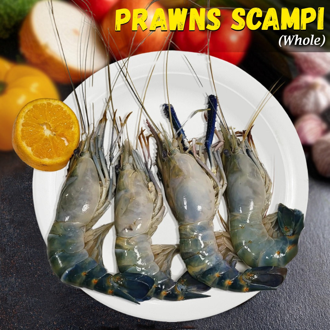Prawns scampi  (Whole) Nt. Wt. 300g (4-6 pcs)