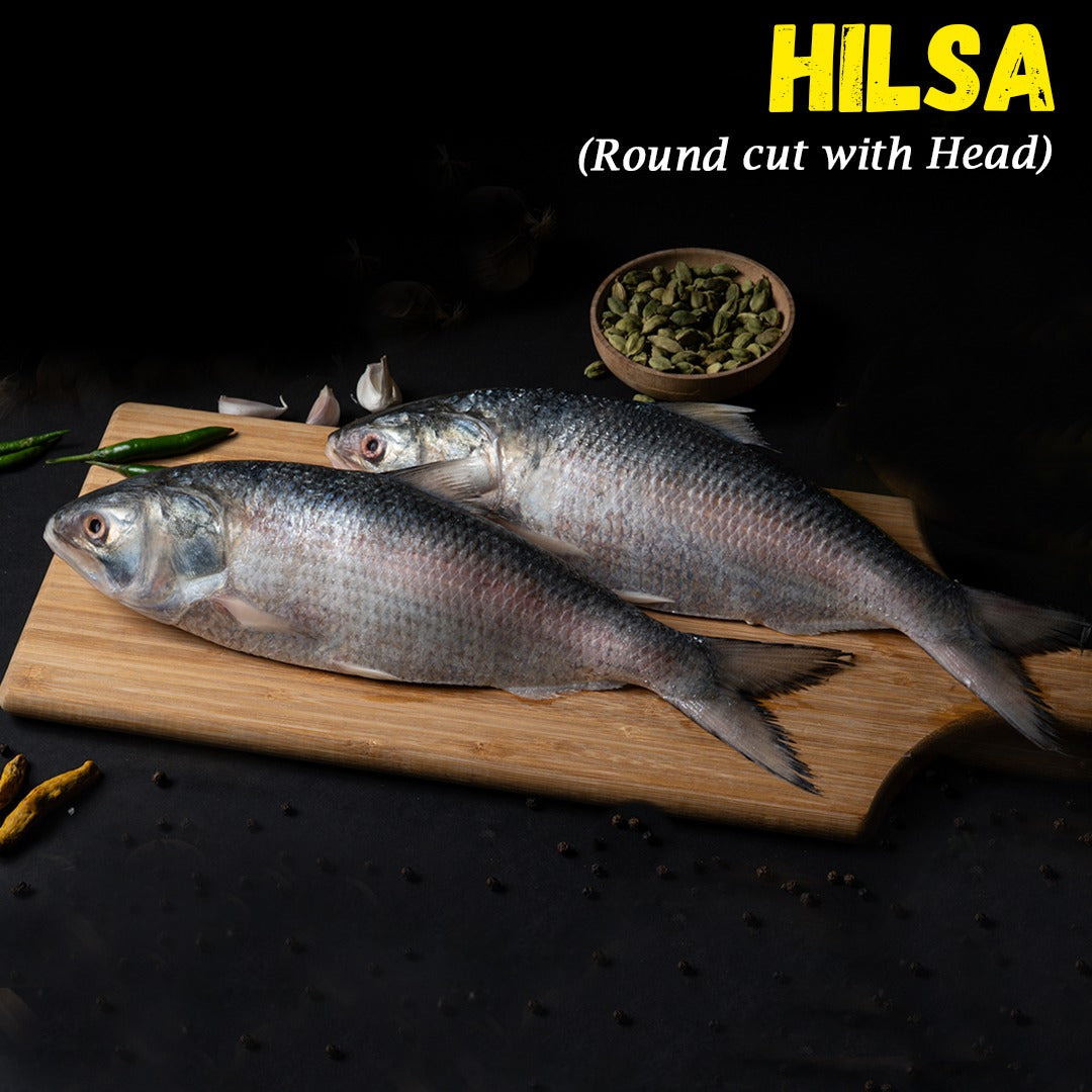 Hilsa(Ilish) Fish 2 pcs Round cut with Head Nt. Wt. 520-570 g