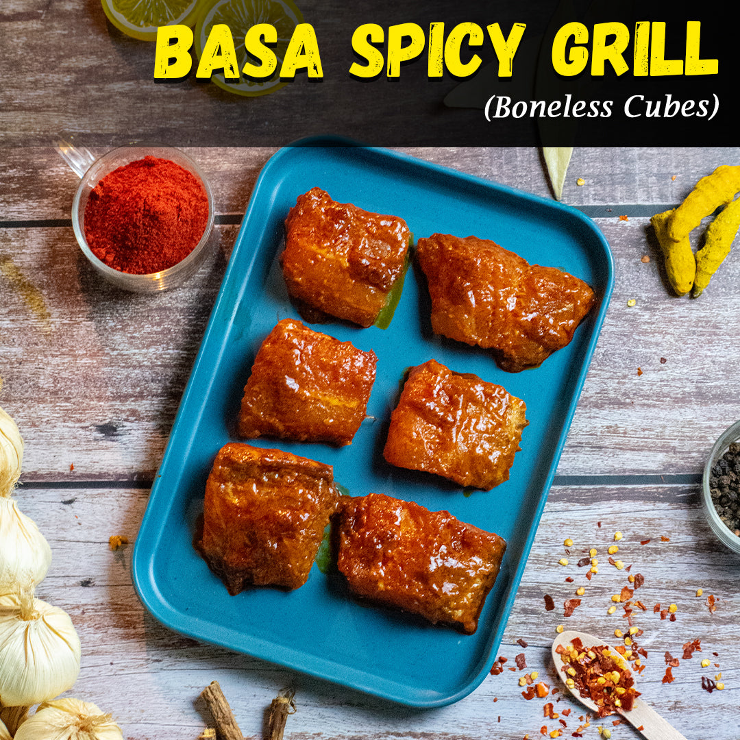 Spicy Grill Basa Boneless Cubes Nt. Wt. 300g (8-10 pcs)