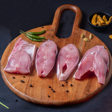 Catla (Bhakur, Large size 3 kg+) Bengali Curry Cut w/o Head Nt. Wt. 470-520g (5-7 pcs)