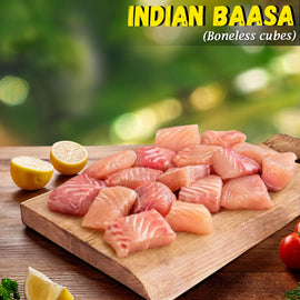 Indian Baasa (Pangasius, Basa) Boneless Cubes Nt. Wt. 300g (8-10 pcs)