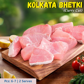 Kolkata Bhetki (Sea Bass, Barramundi) Fish Curry Cut w/o Head Nt. Wt. 500g