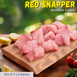 Red Snapper (Chempalli) Fish Boneless Cubes Nt. Wt. 280g - 320g