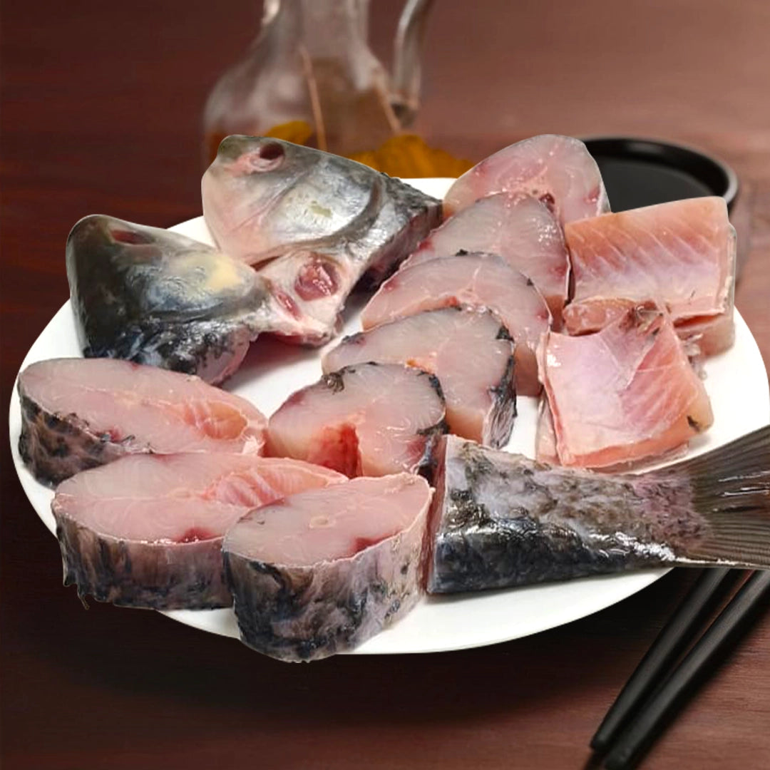 Rohu (Rui) Whole Curry Cut with head & tail Nt. Wt. 650-850g