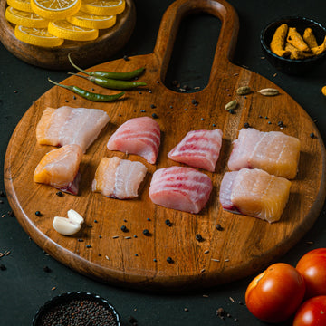 Singhara (Aar) Fish Boneless Cubes size 2 kg Nt. Wt. 300g (8-10 pcs)