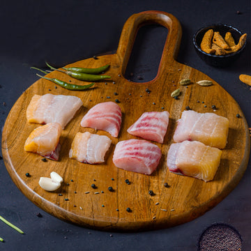 Singhara (Aar) Fish Boneless Cubes size 2 kg Nt. Wt. 300g (8-10 pcs)