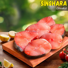 Singhara (Aar) Fish Steaks w/o Head Nt. Wt. 400g (6-8 pcs)