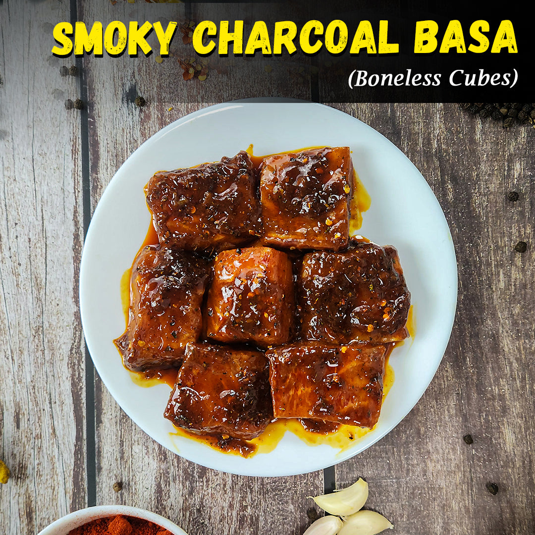 Smoky Charcoal Basa Boneless Cubes Nt. Wt. 300g (8-10 pcs)