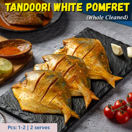 Tandoori White Pomfret (Whole Cleaned) Nt. Wt. 400-450g (2-4pcs)