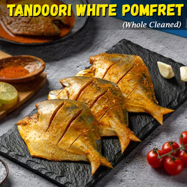 Tandoori White Pomfret (Whole Cleaned) Nt. Wt. 400-470g (2-3 pcs)