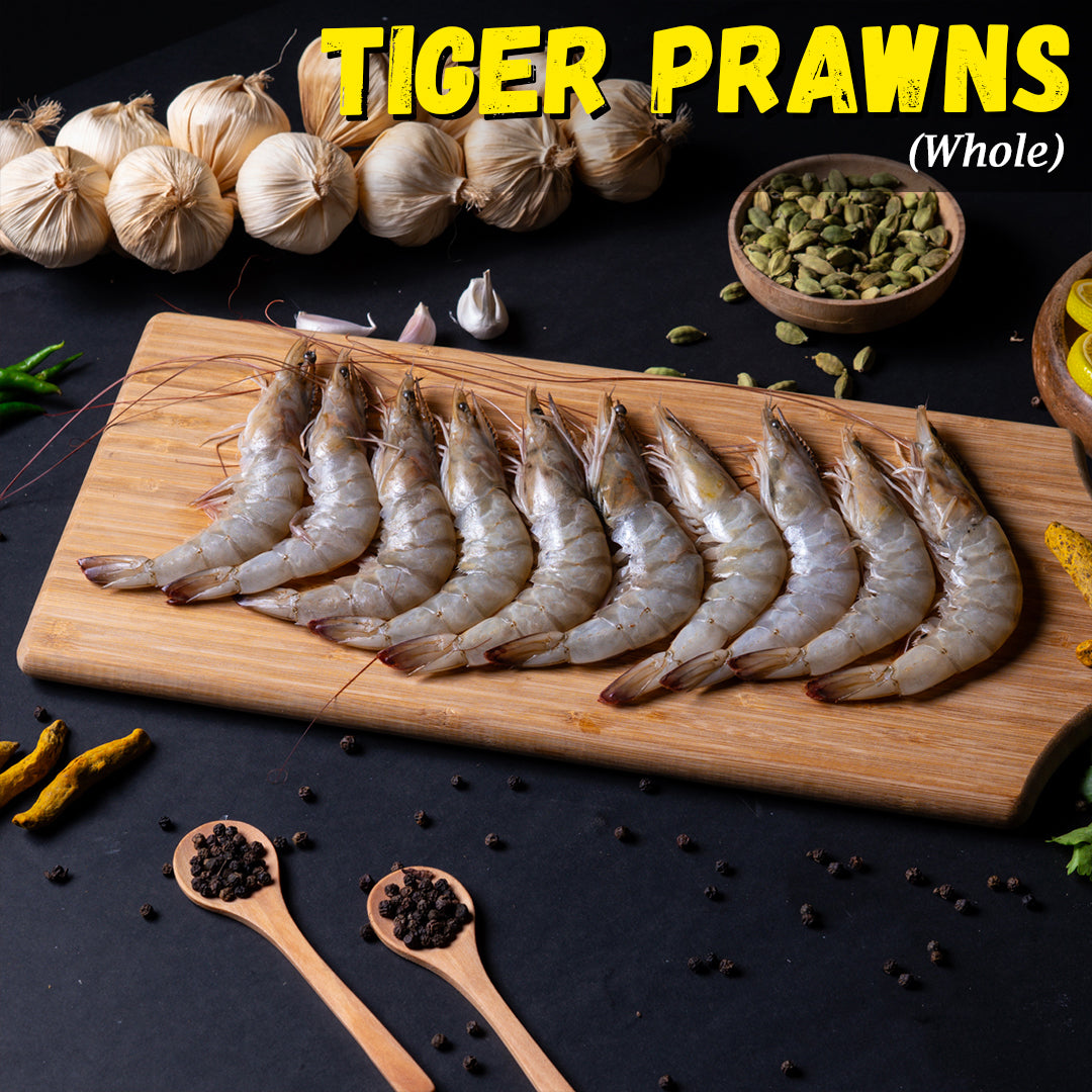 Tiger Prawns (Whole) Nt. Wt. 300g (8-10 pcs)