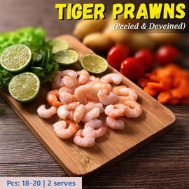 Tiger Prawns (Peeled & Deveined) Nt. Wt. 250g (18-20 pieces)