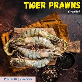 Tiger Prawns (Whole) Nt. Wt.300g (9-10 Pieces)