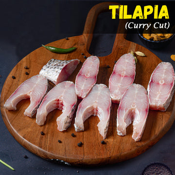 Tilapia (Jalebi) Fish Large Curry Cut w/o Head Nt. Wt. 500g (8-10 pcs)
