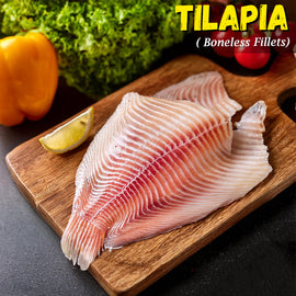 Tilapia (Jalebi) Fish Large Boneless Fillets Nt. Wt. 300g (1-2 pcs)