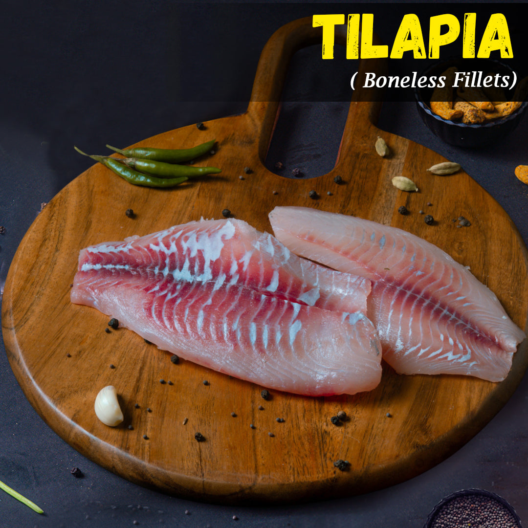 Tilapia (Jalebi) Fish Large Boneless Fillets Nt. Wt. 300g (1-2 pcs)
