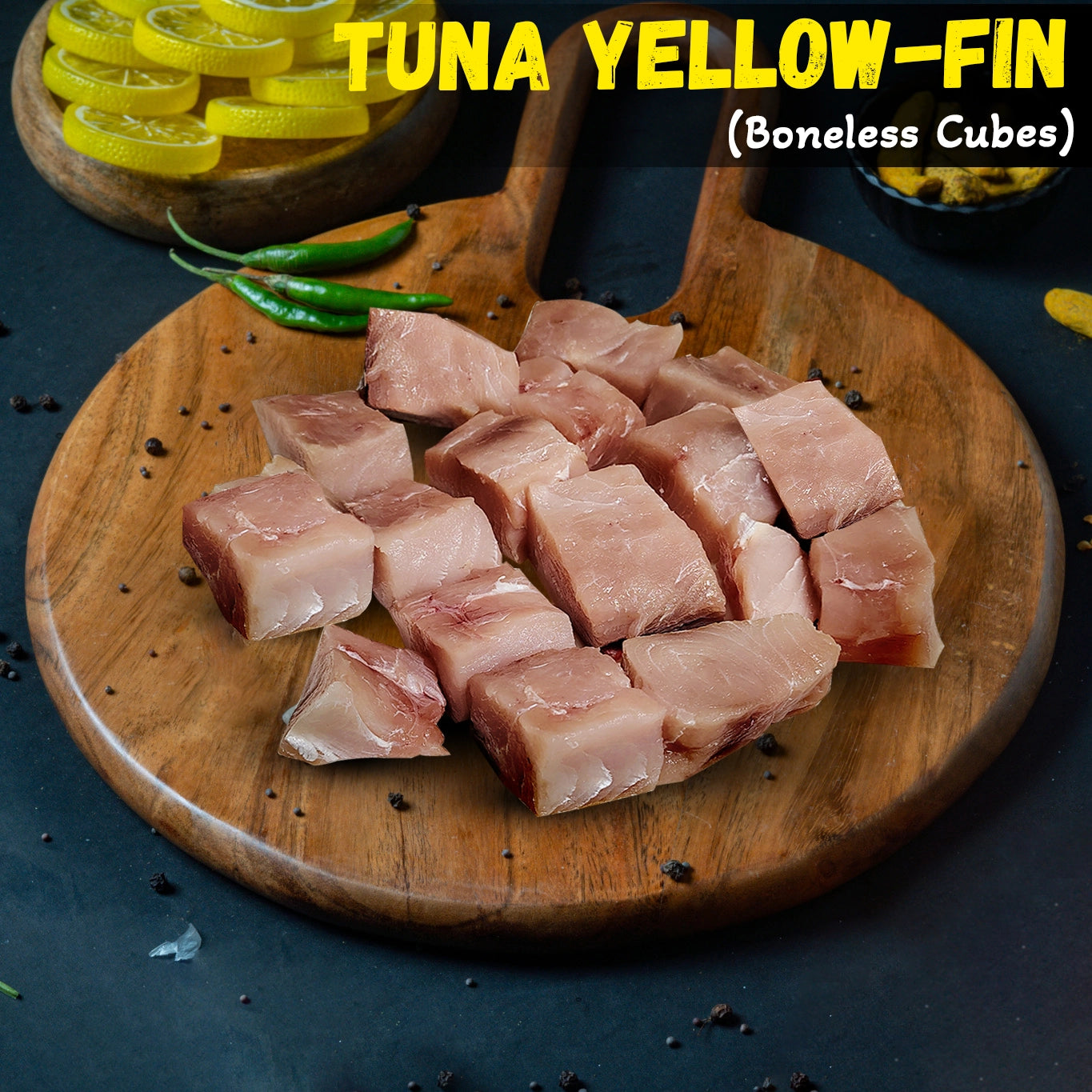 Yellow Fin Tuna Boneless Cubes Nt. Wt. 300g